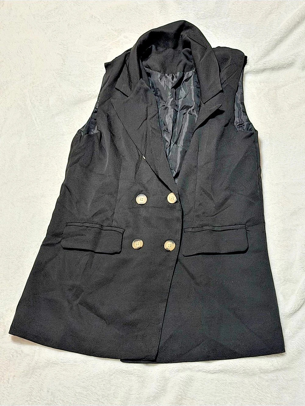 Women's Black Button-Front Vest Like New